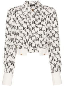 Elisabetta Franchi blouse à logo imprimé - Blanc