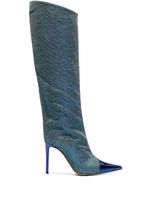 Alexandre Vauthier bottes pointues à effet irisé 100 mm - Bleu