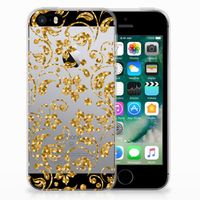 Apple iPhone SE | 5S TPU Case Gouden Bloemen - thumbnail