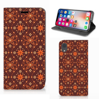 Apple iPhone Xr Hoesje met Magneet Batik Brown