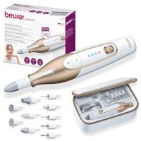 Beurer MP 64 manicure-/pedicureset, elektrische nagelverzorgingsset met batterij, 10 opzetstukken voor nagelverzorging voor mooie handen en voeten, met ledverlichting