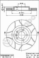 Remmenset, remschijf BREMBO, Remschijftype: Binnen geventileerd, Inbouwplaats: Achteras: , u.a. für Audi, Skoda, VW, Seat