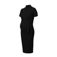 Supermom ribgebreide zwangerschapsjurk met plooien zwart