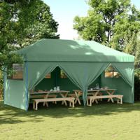 Partytent inklapbaar pop-up met 4 zijwanden groen