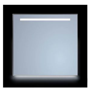 Spiegel Sanicare Q-Mirrors 120x70cm Rechthoek met verlichting Mat Zwart