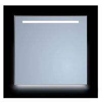 Spiegel Sanicare Q-Mirrors 120x70cm Rechthoek met verlichting Mat Zwart - thumbnail