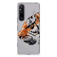 Hoesje maken Sony Xperia 1 V Watercolor Tiger - thumbnail