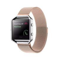 By Qubix - Milanese Compatible met Fitbit Blaze horloge band alleen voor Compatible met Fitbit Blaze - Rosé goud - Compatible fitbit bandje
