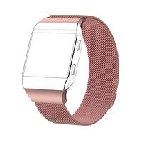 By Qubix - Compatible met Fitbit Ionic Milanese bandje - Maat: Large - Rosé goud - Compatible fitbit bandje