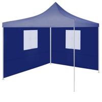 Partytent met 2 zijwanden inklapbaar 2x2 m staal blauw - thumbnail