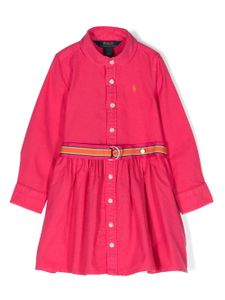 Ralph Lauren Kids robe-chemise en coton à motif ourson - Rose