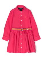 Ralph Lauren Kids robe-chemise en coton à motif ourson - Rose - thumbnail