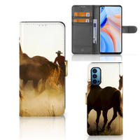 OPPO Reno 4 Pro 5G Telefoonhoesje met Pasjes Design Cowboy - thumbnail