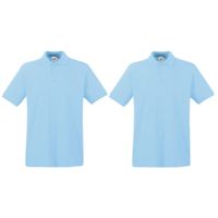 2-Pack maat XL lichtblauw poloshirt premium van katoen voor heren - thumbnail