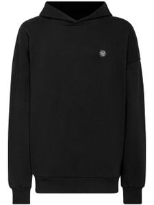 Philipp Plein hoodie en coton à logo imprimé - Noir