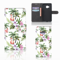 HTC U Play Telefoonhoesje met Pasjes Flamingo Palms