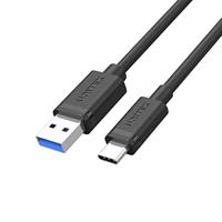 UNITEK USB 3.0 naar USB-C kabel voor het aansluiten en opladen van mobiele apparaten, telefoons, tablets, snelheid 5 Gbps USB 3.1 Gen1 voor QuickCharge 2.0 laders lengte 25 cm