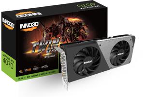 Inno 3D Nvidia GeForce RTX 4070 Videokaart Twin X2 12 GB GDDR6X-RAM PCIe x16 HDMI, DisplayPort