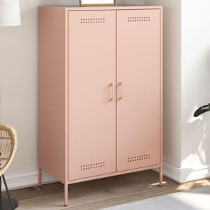 Hoge kast 68x39x113 cm staal roze