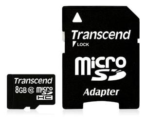 Transcend Premium microSDHC-kaart Industrial 8 GB Class 10 Incl. SD-adapter