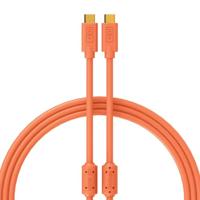 DJ Techtools Chroma Cable USB-C to C orange, hoogwaardige USB 2.0-kabel (vergulde USB-contacten, ferrietkern, 1,0 m lang, adapterkabel, geïntegreerde klittenbandkabel), Oranje