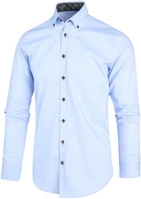 Blue Industry Heren Overhemd Lichtblauw Button Down Perfect Fit