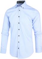 Blue Industry Heren Overhemd Lichtblauw Button Down Perfect Fit