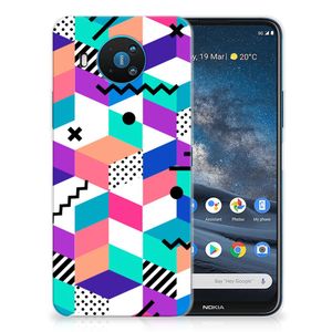 Nokia 8.3 TPU Hoesje Blokken Kleurrijk