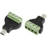 TRU COMPONENTS 1572337 connector met schroefaansluiting, recht MN-USB4M Mini USB-stekker type