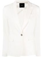 PINKO blazer en lin mélangé à revers pointus - Blanc