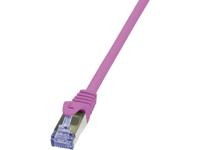 LogiLink CQ3099S RJ45 Netwerkkabel, patchkabel CAT 6A S/FTP 10.00 m Pink Vlambestendig, Snagless 1 stuk(s)