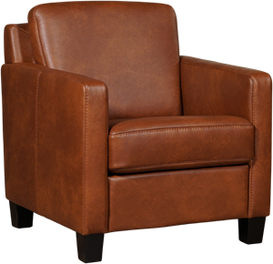 Cognac leren landelijke fauteuil Smart - poot hout zwart - Granada leer Savannah (cognac leer)