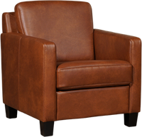 Cognac leren landelijke fauteuil Smart - poot hout zwart - Granada leer Savannah (cognac leer) - thumbnail