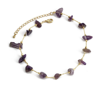 Enkelbandje met Amethist Sierstenen - Sieraden - Spiritueelboek.nl Enkelbandje met Amethist Sierstenen - Sieraden - Spiritueelboek.nl