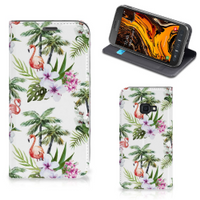 Samsung Galaxy Xcover 4s Hoesje maken Flamingo Palms - thumbnail