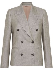 Brunello Cucinelli blazer à ornements métalliques - Marron