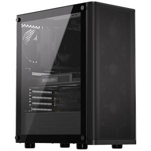 endorfy Ventum 200 Air Midi-tower PC-behuizing Zwart 4 voorgeïnstalleerde ventilators, Zijvenster, Stoffilter