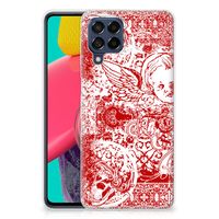 Silicone Back Case Samsung Galaxy M53 Angel Skull Rood - thumbnail