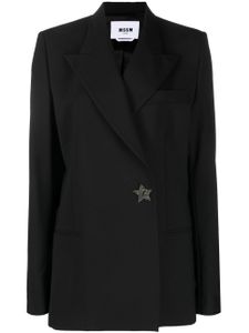 MSGM blazer à boutonnière croisée - Noir