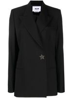 MSGM blazer à boutonnière croisée - Noir - thumbnail