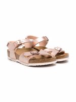 Birkenstock Kids sandales en cuir à brides métallisées - Rose