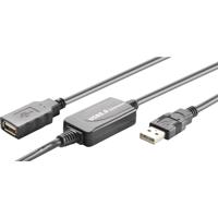Renkforce USB 2.0 Verlengkabel [1x USB-A 2.0 stekker - 1x USB 2.0 bus A] 10.00 m Zwart Vergulde steekcontacten