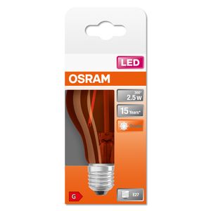 OSRAM 4058075433960 LED-lamp Energielabel G (A - G) E27 Peer 2.5 W = 17 W Oranje (Ø x l) 60 mm x 105 mm 1 stuk(s)