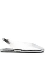 Jil Sander square-toe metallic ballerina shoes - Argent - thumbnail