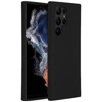 Accezz compatibel met Samsung Galaxy S23 Ultra Hoesje Siliconen – Liquid Silicone Case Back Cover Hoes – Telefoonhoesje met Matte Coating Zwart