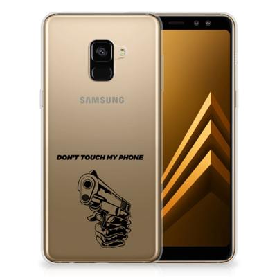 Samsung Galaxy A8 Plus (2018) Silicone-hoesje Gun Don't Touch My Phone