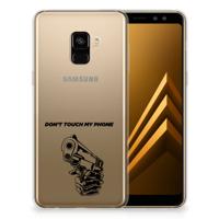 Samsung Galaxy A8 Plus (2018) Silicone-hoesje Gun Don't Touch My Phone