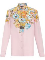 ETRO chemise en crêpe de chine à fleurs - Rose - thumbnail