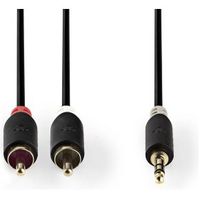 Stereo audiokabel | 3,5 mm male - 2x RCA male | 3,0 m | Antraciet [CABW22200AT30] - thumbnail