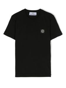 Stone Island Junior t-shirt en coton à patch logo - Noir